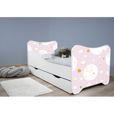 Detská posteľ Top Beds Happy Kitty 140x70 Kitty so zásuvkou
